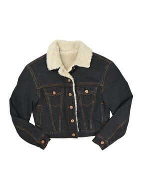 Denim Jacket Faux Shearling Coat Other Stories Other Stories Jackets Coats Other Stories Cropped Jean Jacket Size  Small Poshmark